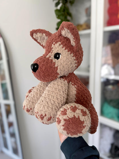 Crochet Floppy German Shepherd Pattern No Sew Dog Stuffed Animal Amigurumi Tutorial PDF