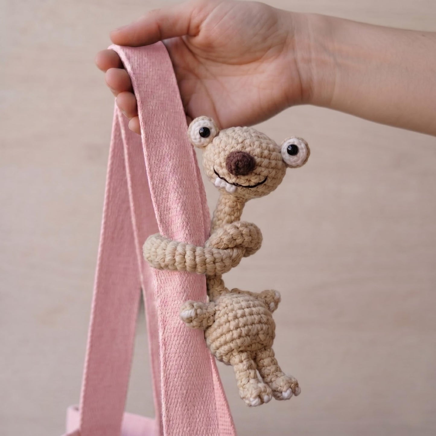 2-in-1 Long Neck Sid Couple Crochet Pattern, Cute Amigurumi Bag Charm, Ice Age, Gift For Her, Bag Decor, Handmade Bag (Digital Download)
