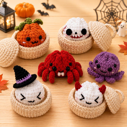 Hooktasyy 6-in-1 Viral Halloween Dumpling Crochet Pattern Bundle Spooky Amigurumi PDF