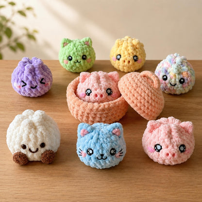 Hooktasyy Dumplings and Steamer Crochet Pattern PDF