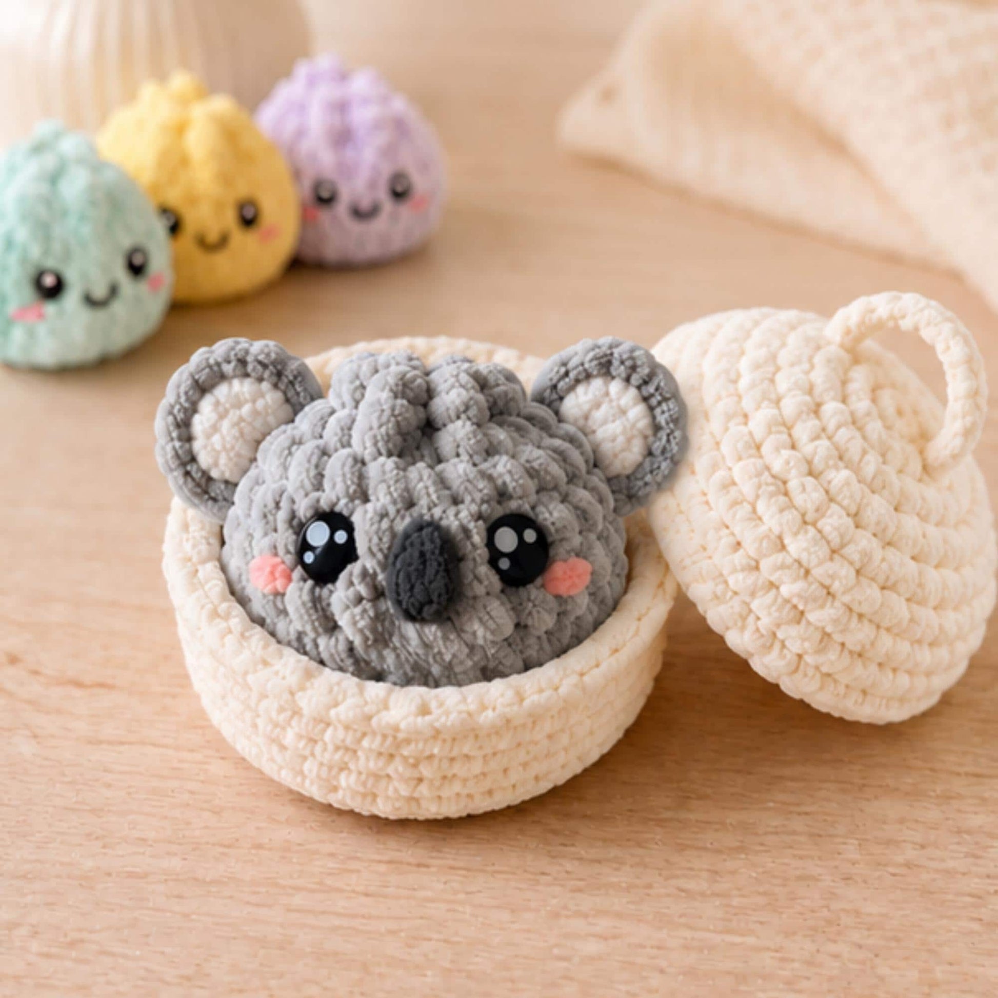 Hooktasyy Dumplings and Steamer Crochet Pattern No-Sew Amigurumi PDF