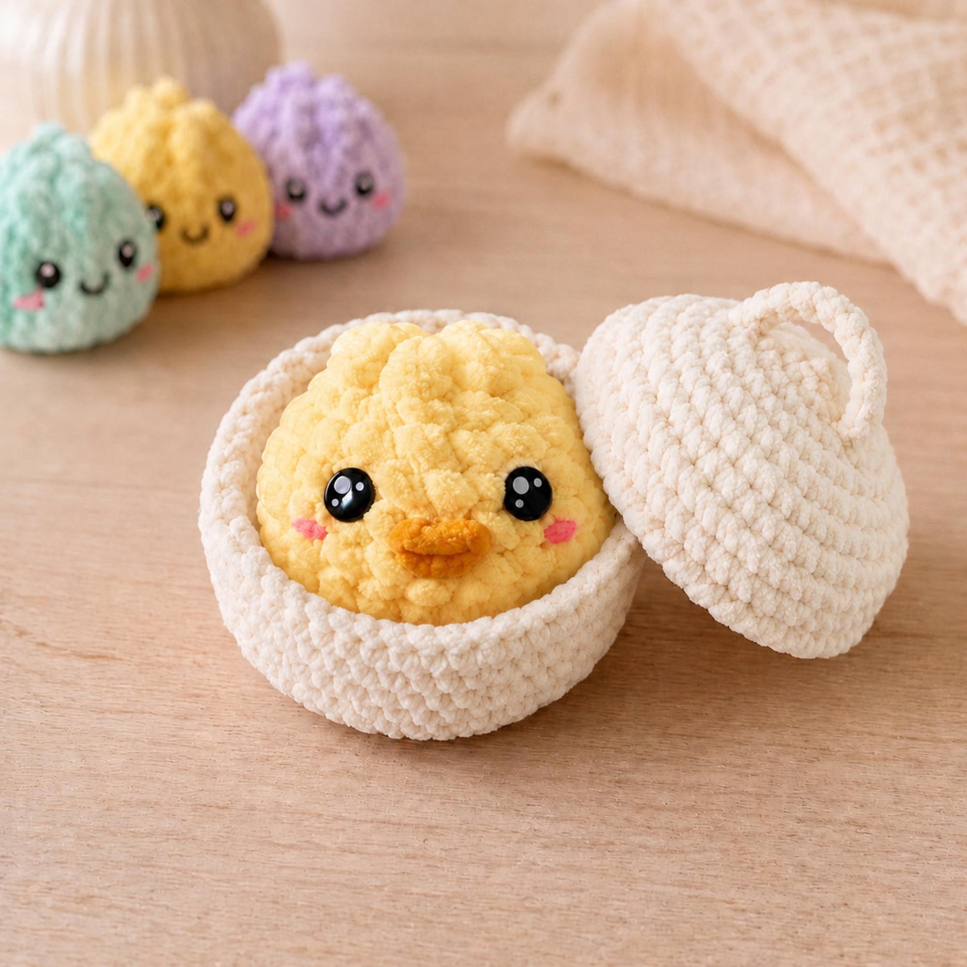 Hooktasyy Dumplings and Steamer Crochet Pattern No-Sew Amigurumi PDF