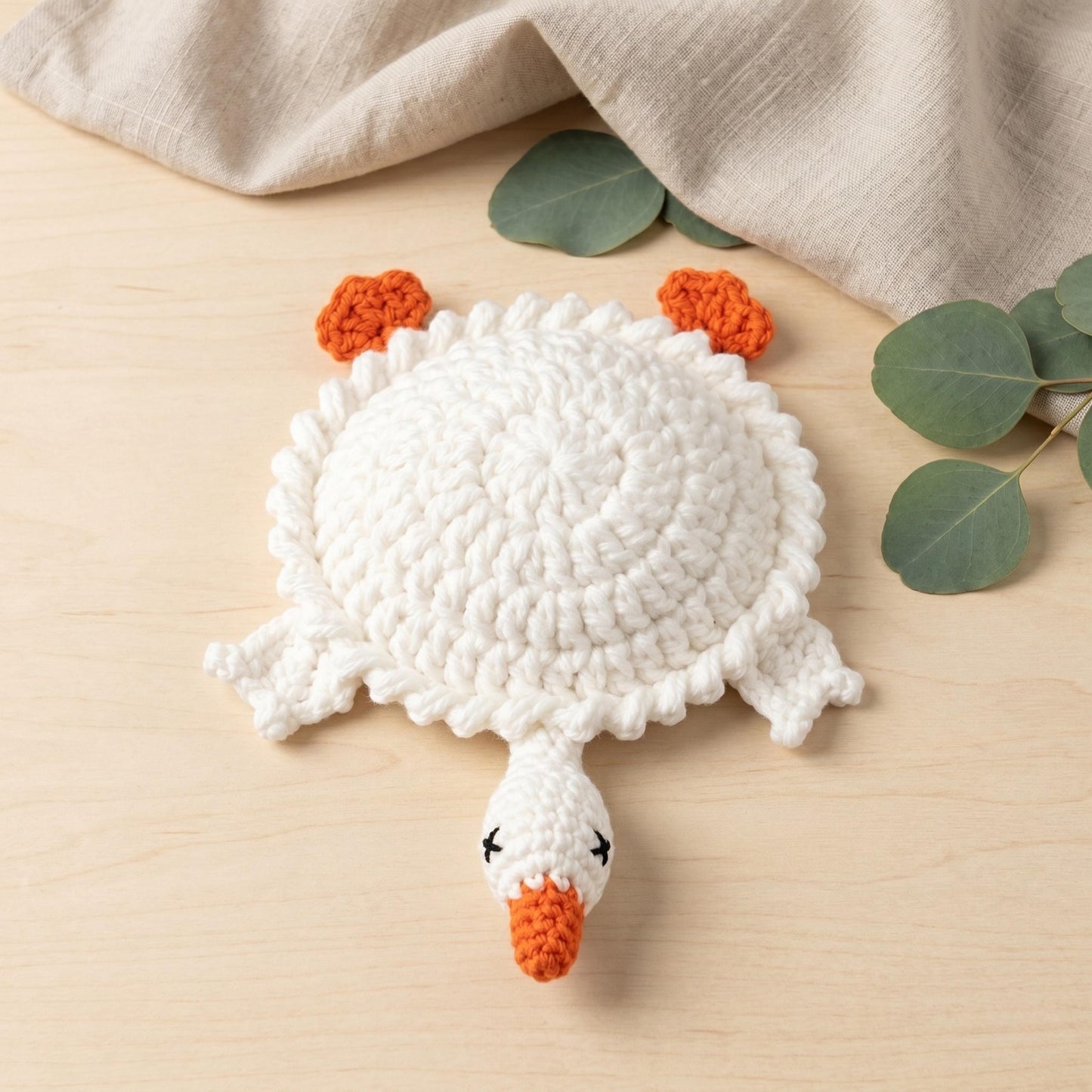 4-in-1 Animal Coaster Crochet Pattern PDF Goose Mouse Sloth Pink Cat