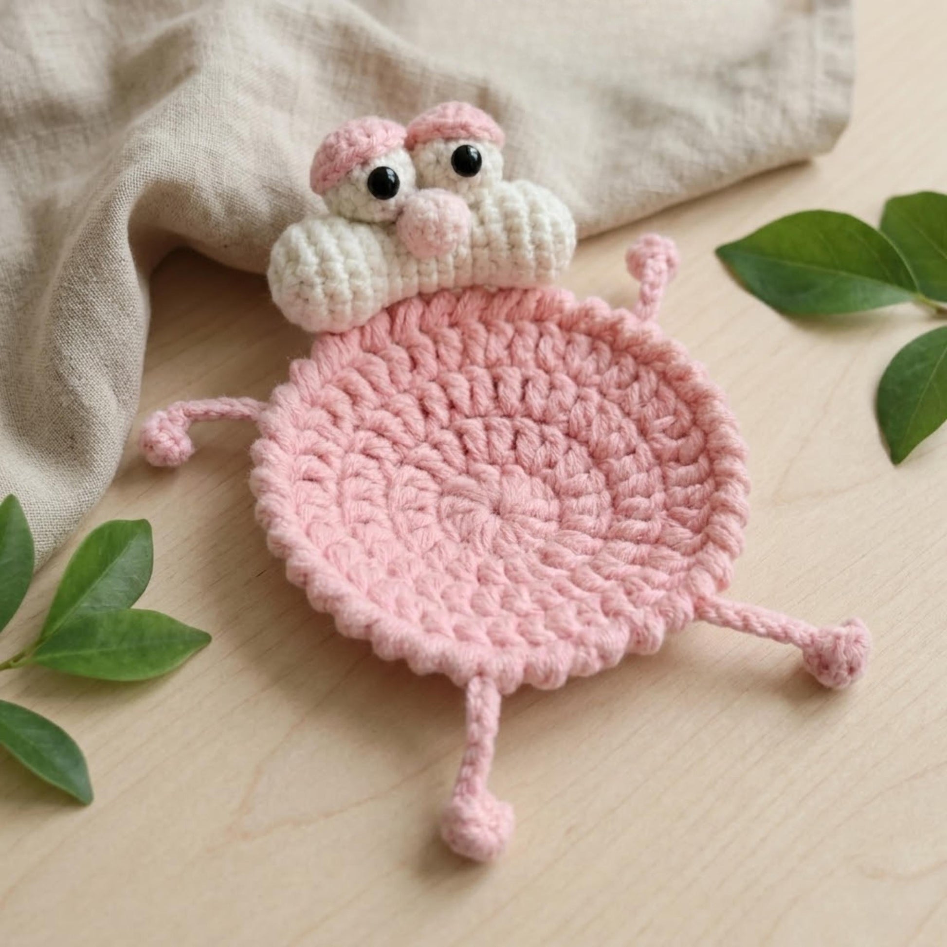 4-in-1 Animal Coaster Crochet Pattern PDF Goose Mouse Sloth Pink Cat