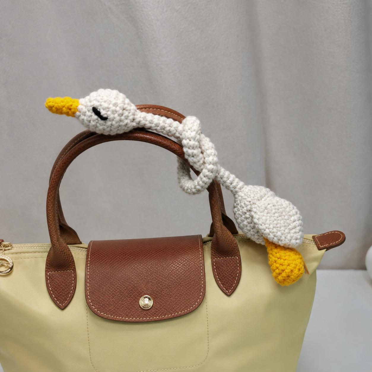 Crochiny 2-in-1 Goose Bag Charm & Goose Coaster Crochet Pattern PDF