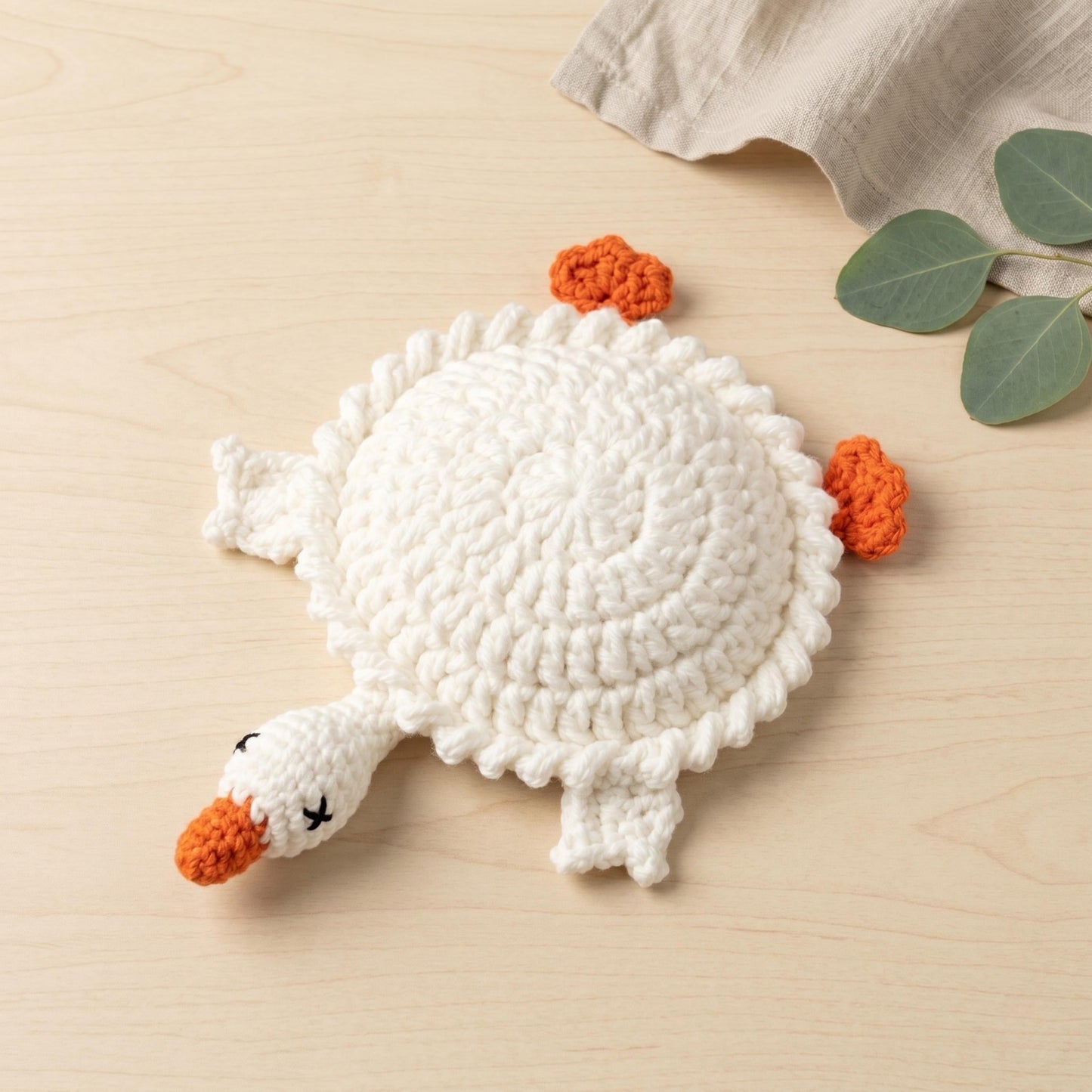 Crochiny 2-in-1 Goose Bag Charm & Goose Coaster Crochet Pattern PDF