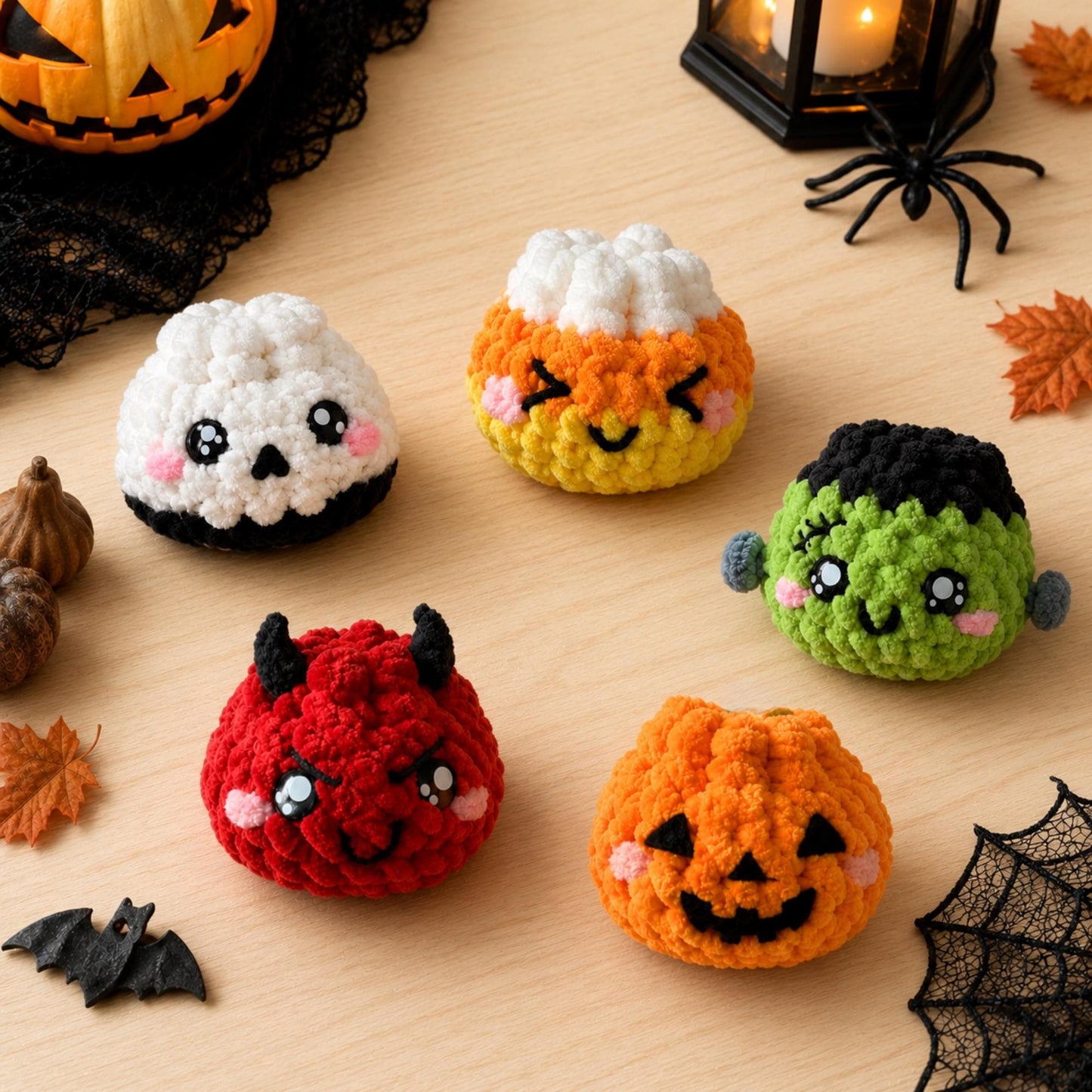 Hooktasyy 12-in-1 Halloween Dumplings & Steamer Crochet Pattern Bundle No-Sew Amigurumi PDF