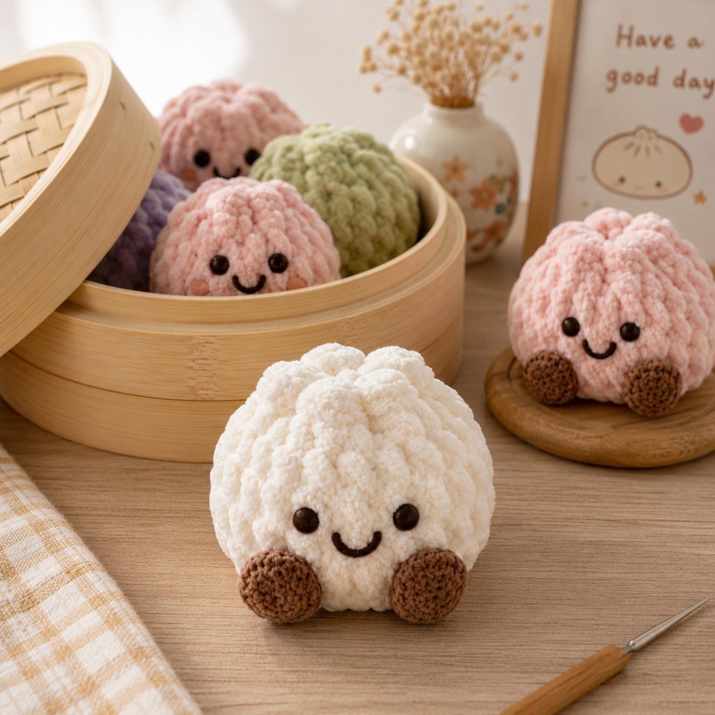 Hooktasyy Dumplings and Steamer Crochet Pattern PDF