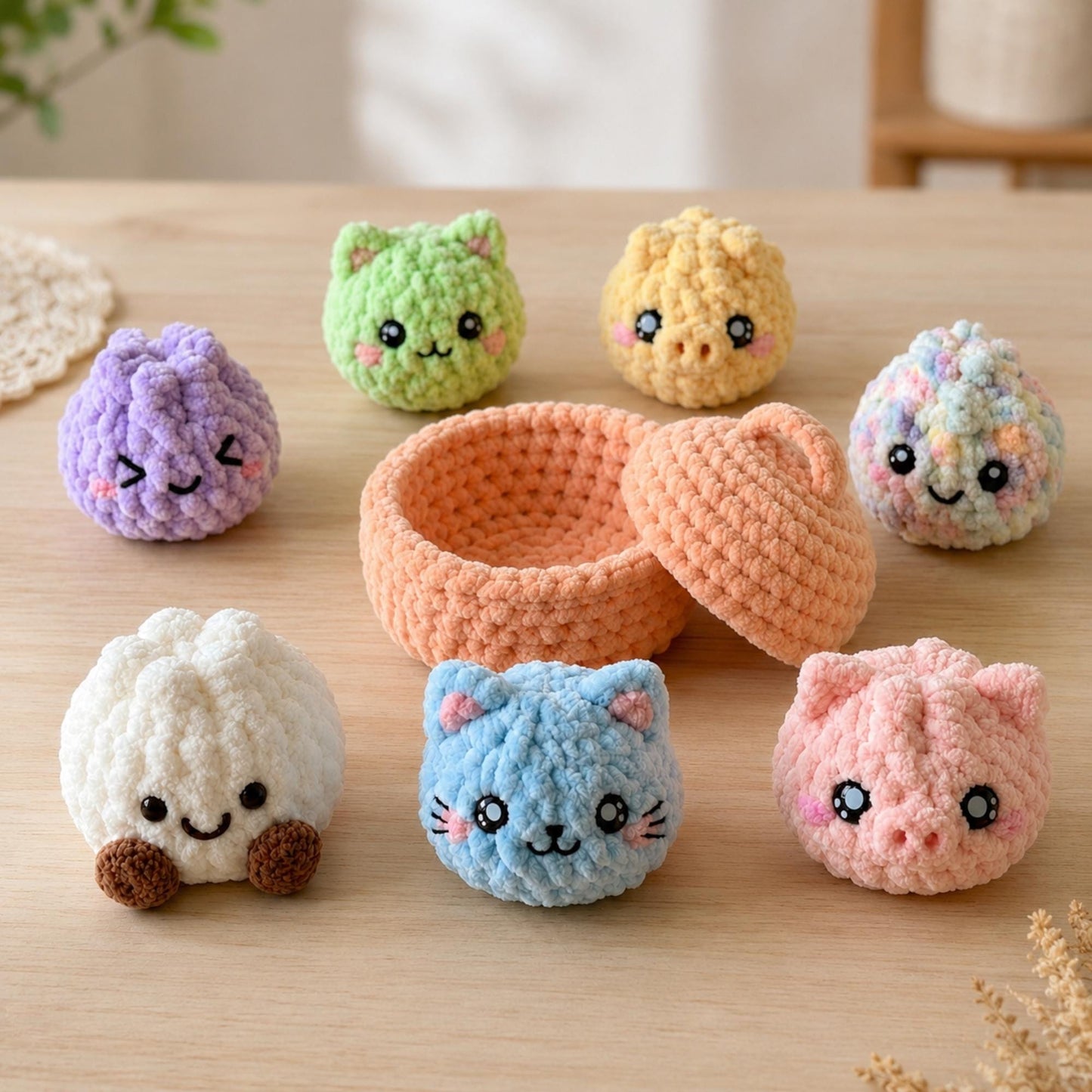 Hooktasyy Dumplings and Steamer Crochet Pattern PDF