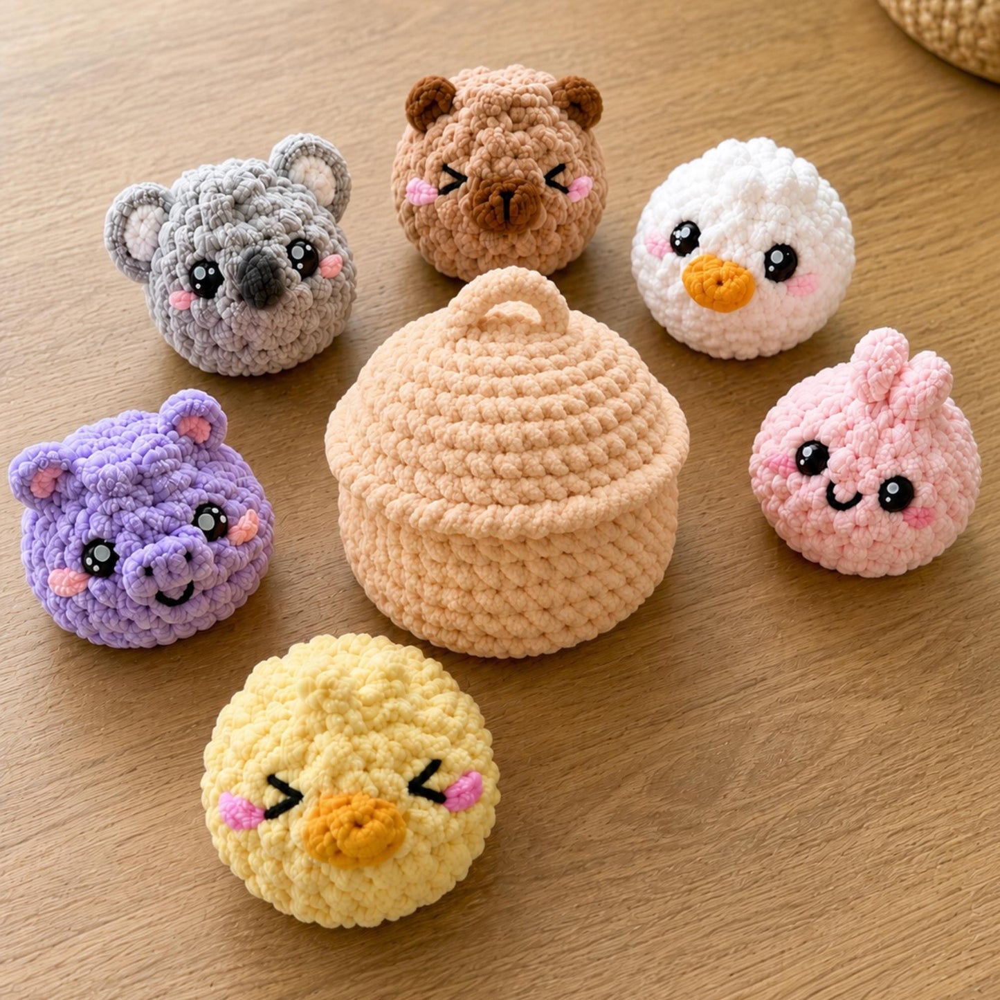 Hooktasyy Dumplings and Steamer Crochet Pattern No-Sew Amigurumi PDF