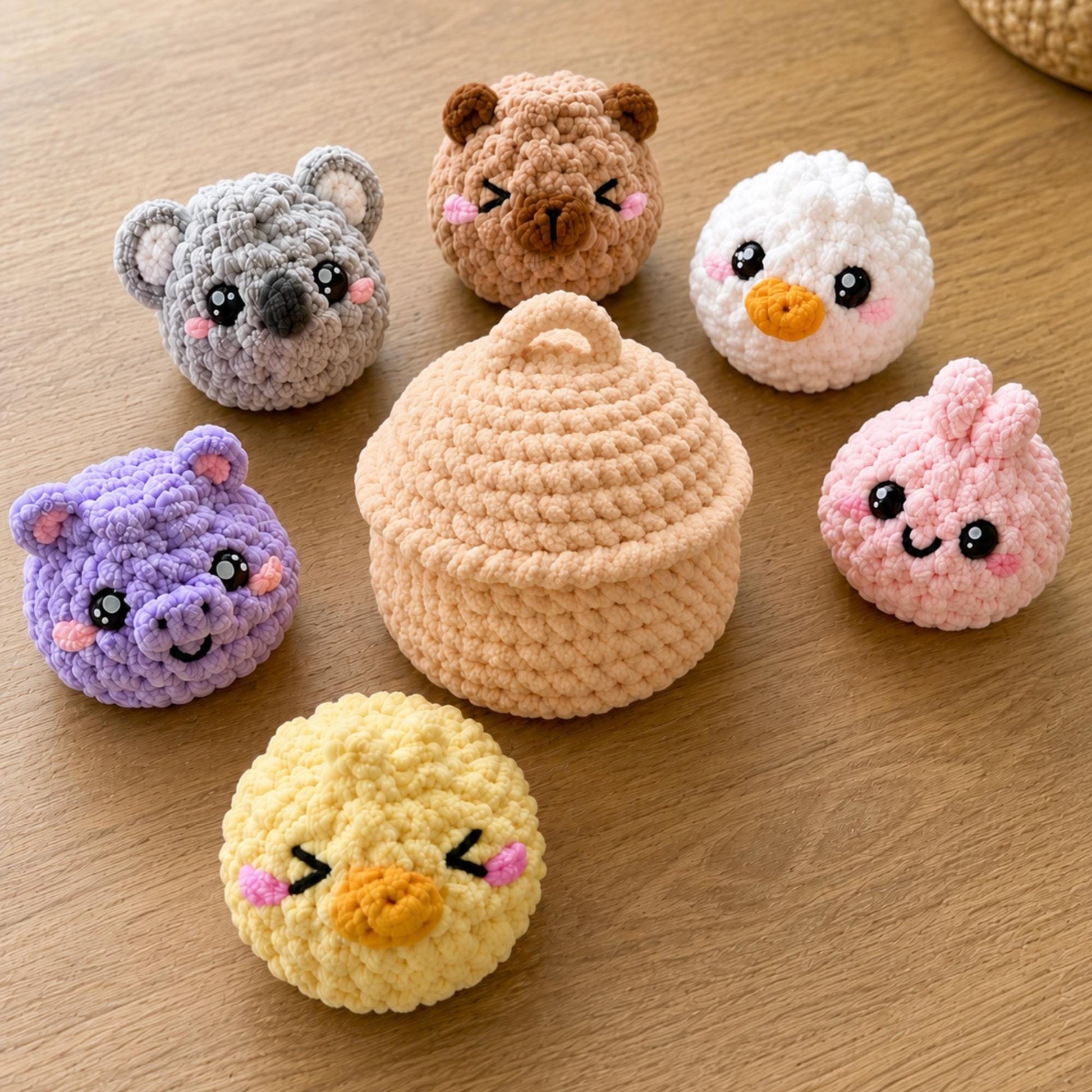Hooktasyy Dumplings and Steamer Crochet Pattern No-Sew Amigurumi PDF