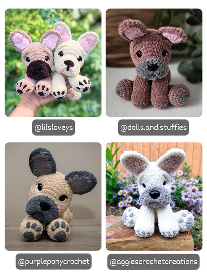 KnotsandSnugglesCo Winston the Floppy Frenchie Crochet Pattern PDF
