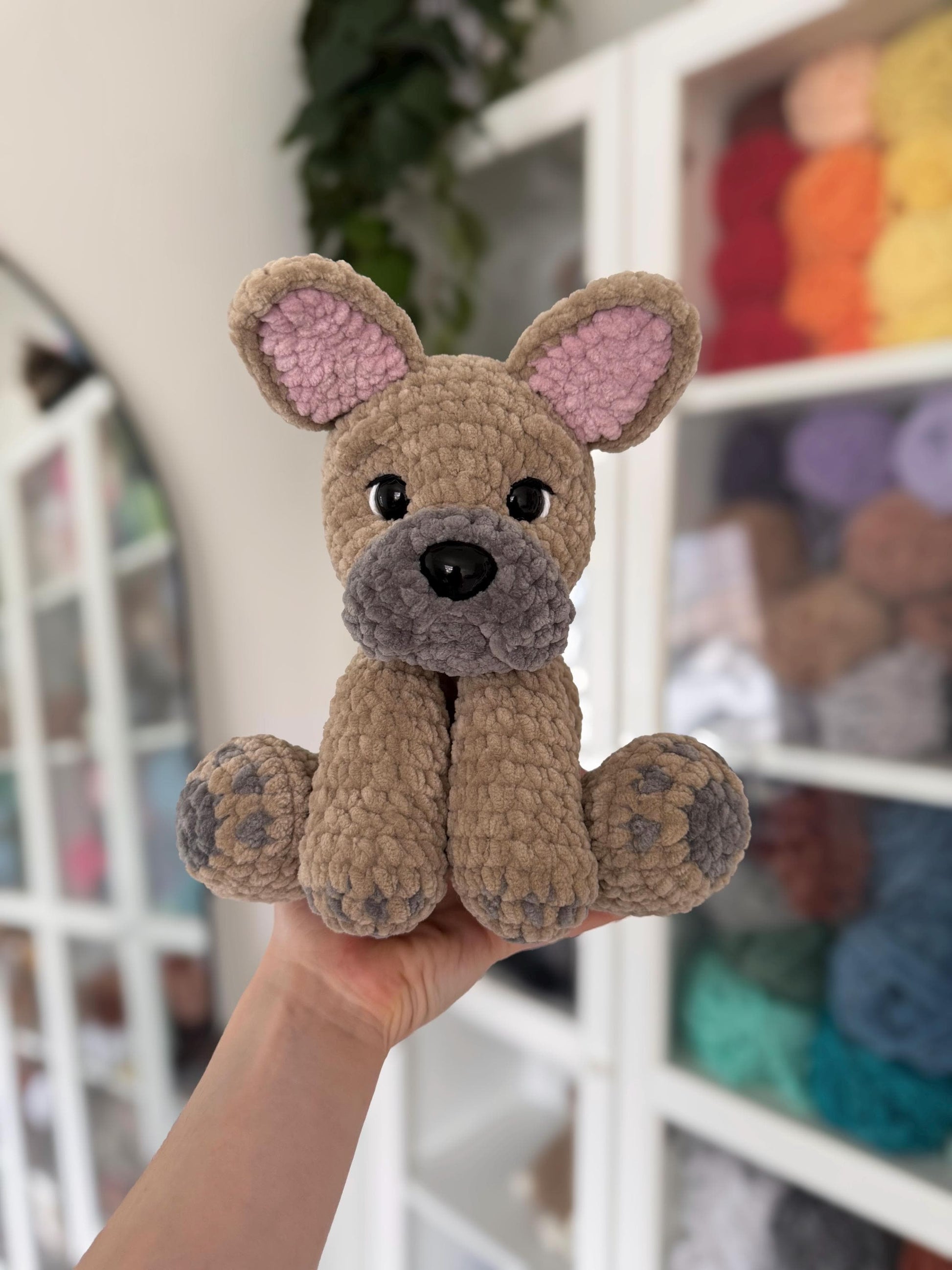 KnotsandSnugglesCo Winston the Floppy Frenchie Crochet Pattern PDF