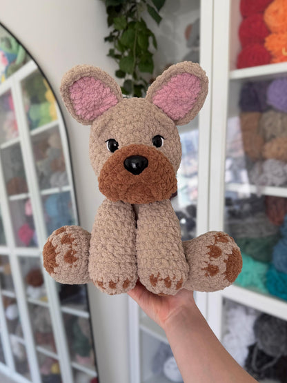 KnotsandSnugglesCo Winston the Floppy Frenchie Crochet Pattern PDF