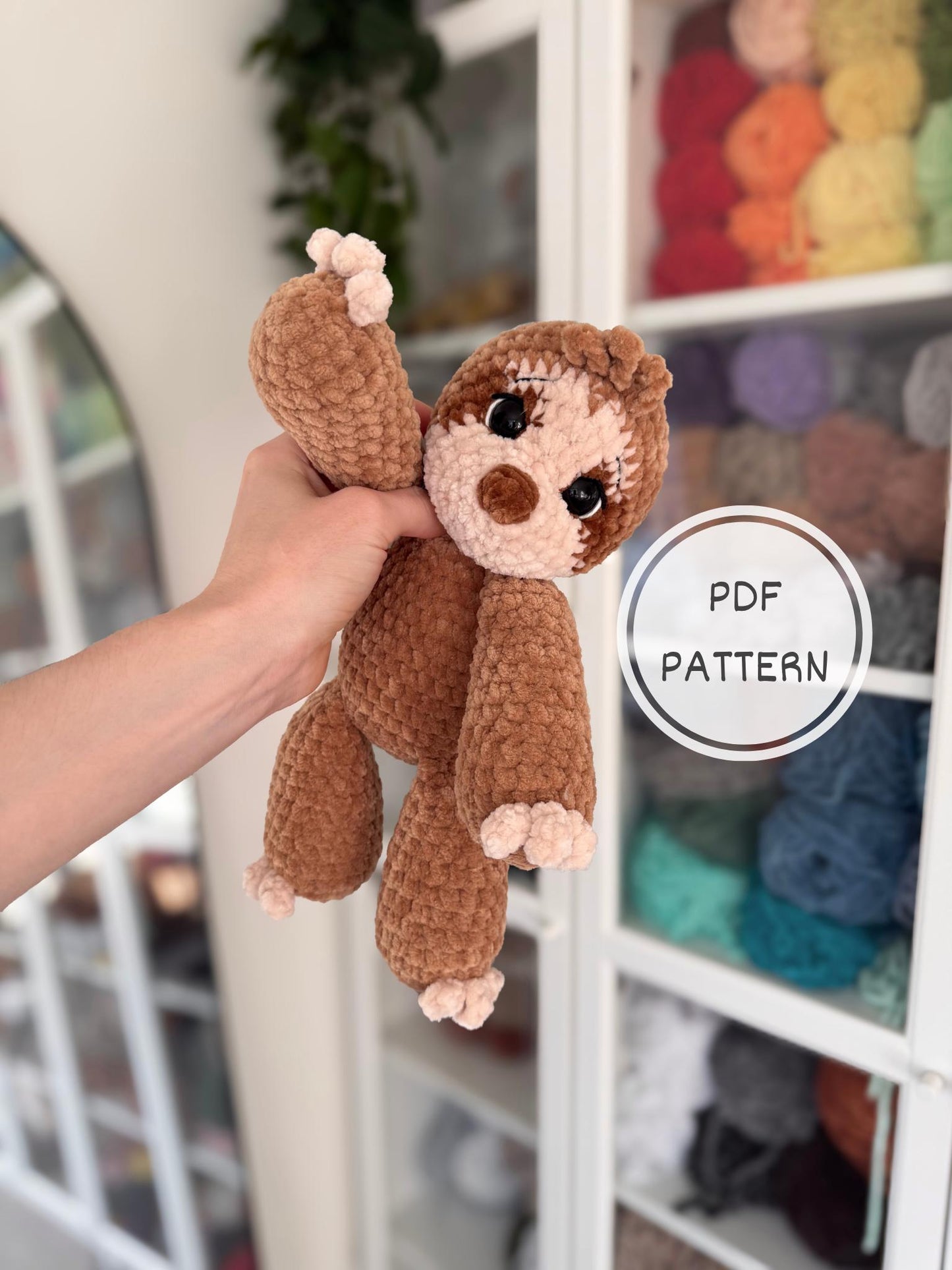 Floppy Sloth Amigurumi Crochet Pattern PDF