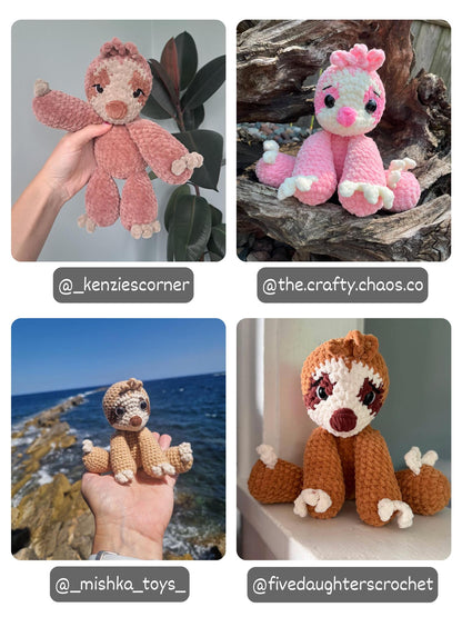 Floppy Sloth Amigurumi Crochet Pattern PDF