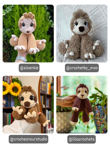 Floppy Sloth Amigurumi Crochet Pattern PDF