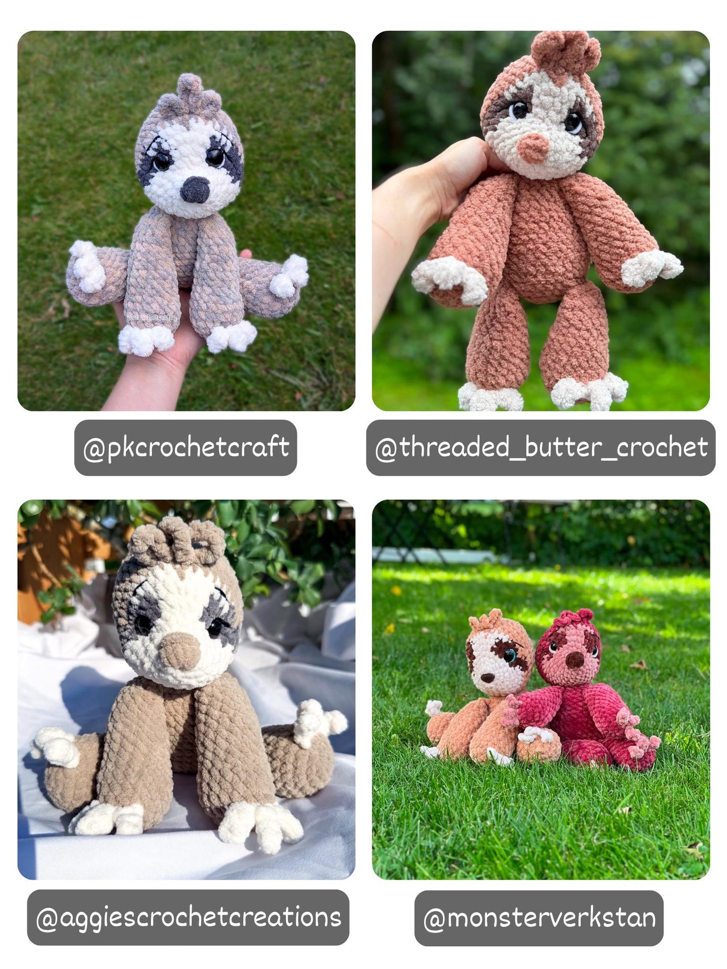 Floppy Sloth Amigurumi Crochet Pattern PDF
