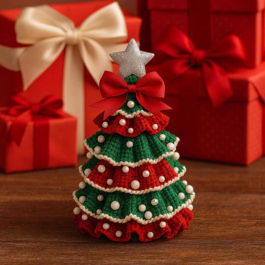 Hooktasyy Christmas Tree Crochet Pattern Ruffled Car Hanger Amigurumi PDF
