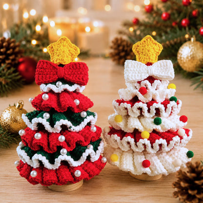 Hooktasyy Christmas Tree Crochet Pattern Ruffled Car Hanger Amigurumi PDF
