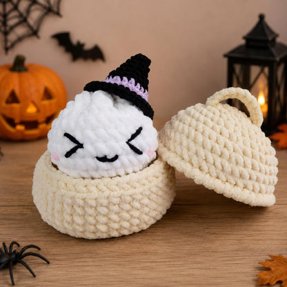 Hooktasyy 12-in-1 Halloween Dumplings & Steamer Crochet Pattern Bundle No-Sew Amigurumi PDF