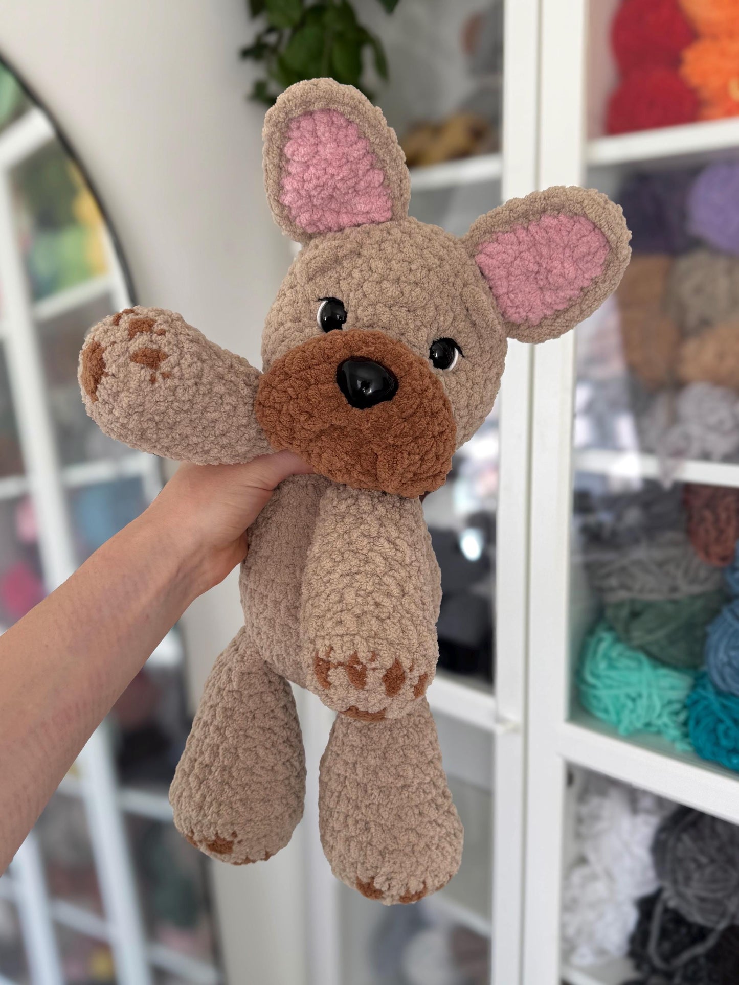 KnotsandSnugglesCo Winston the Floppy Frenchie Crochet Pattern PDF