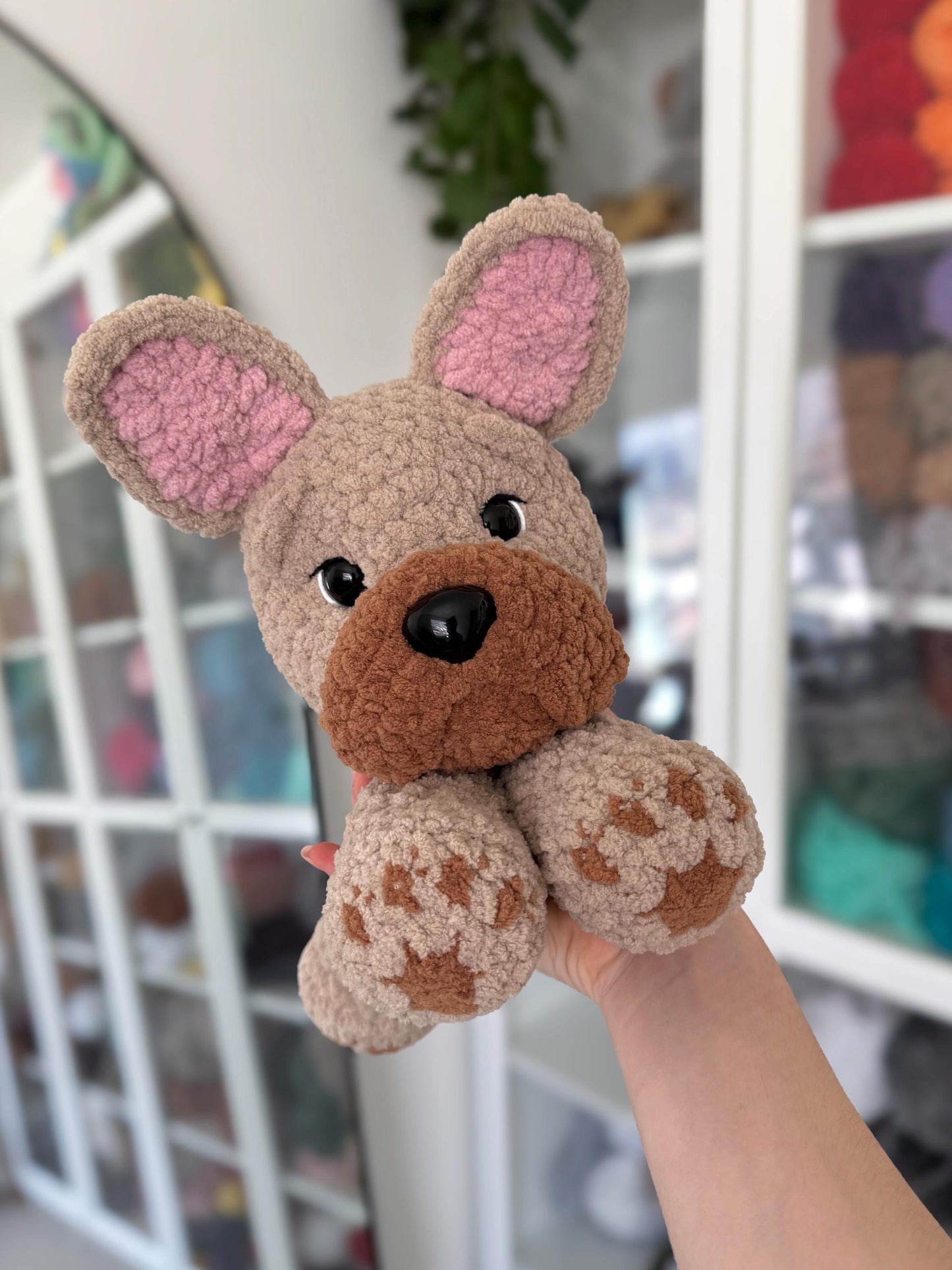 KnotsandSnugglesCo Winston the Floppy Frenchie Crochet Pattern PDF