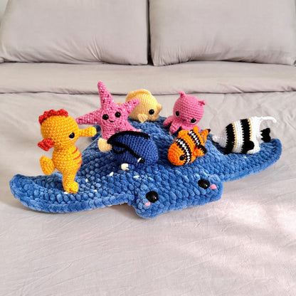 Ray and 8 Sea Friends No-Sew Crochet Pattern Pack PDF