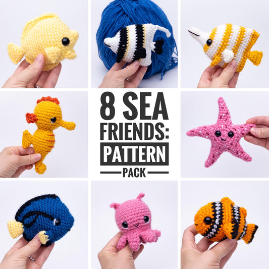 TheresasCrochetShop 8 Sea Friends Amigurumi Crochet Pattern PDF Pack