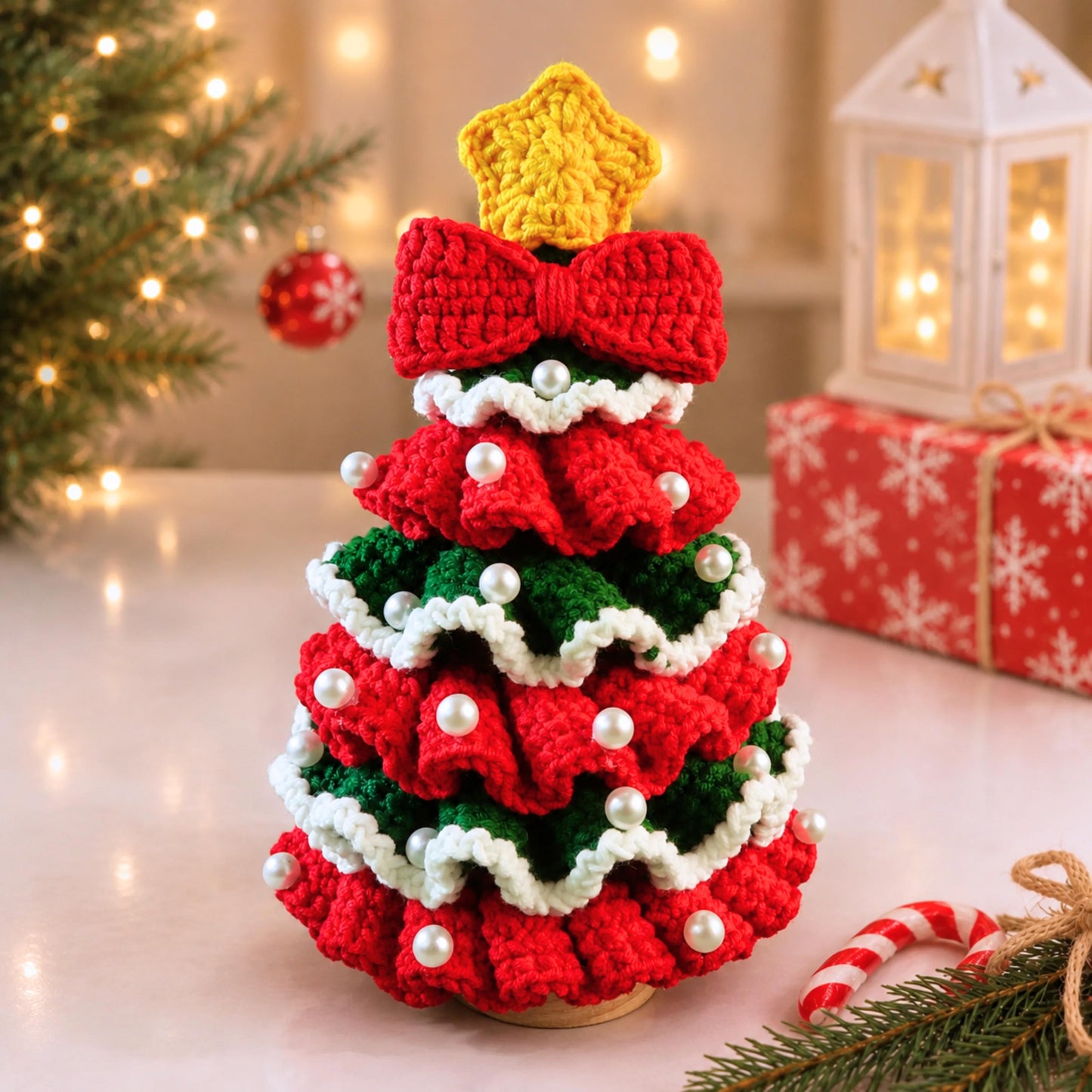 Hooktasyy Christmas Tree Crochet Pattern Ruffled Car Hanger Amigurumi PDF