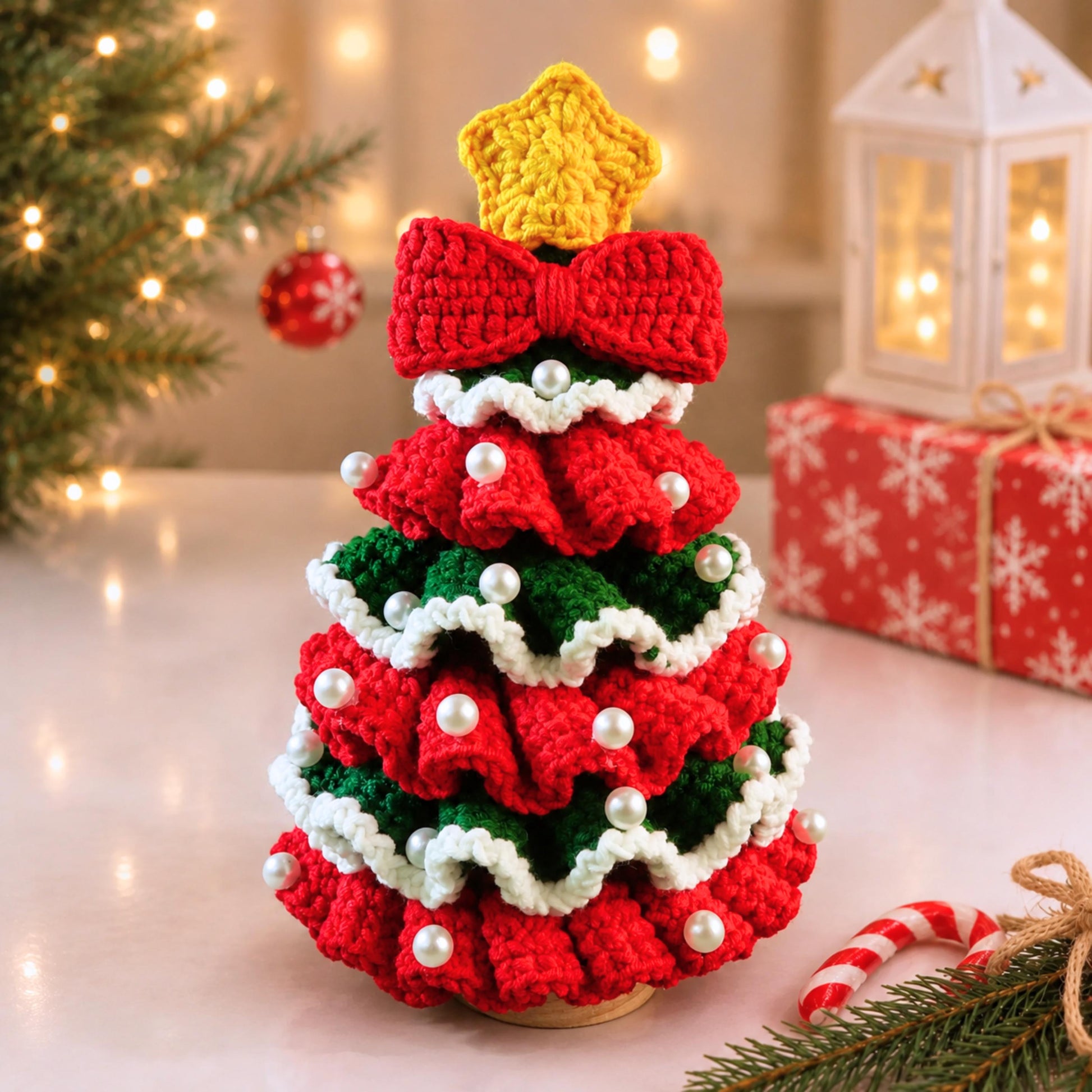 Hooktasyy Christmas Tree Crochet Pattern Ruffled Car Hanger Amigurumi PDF