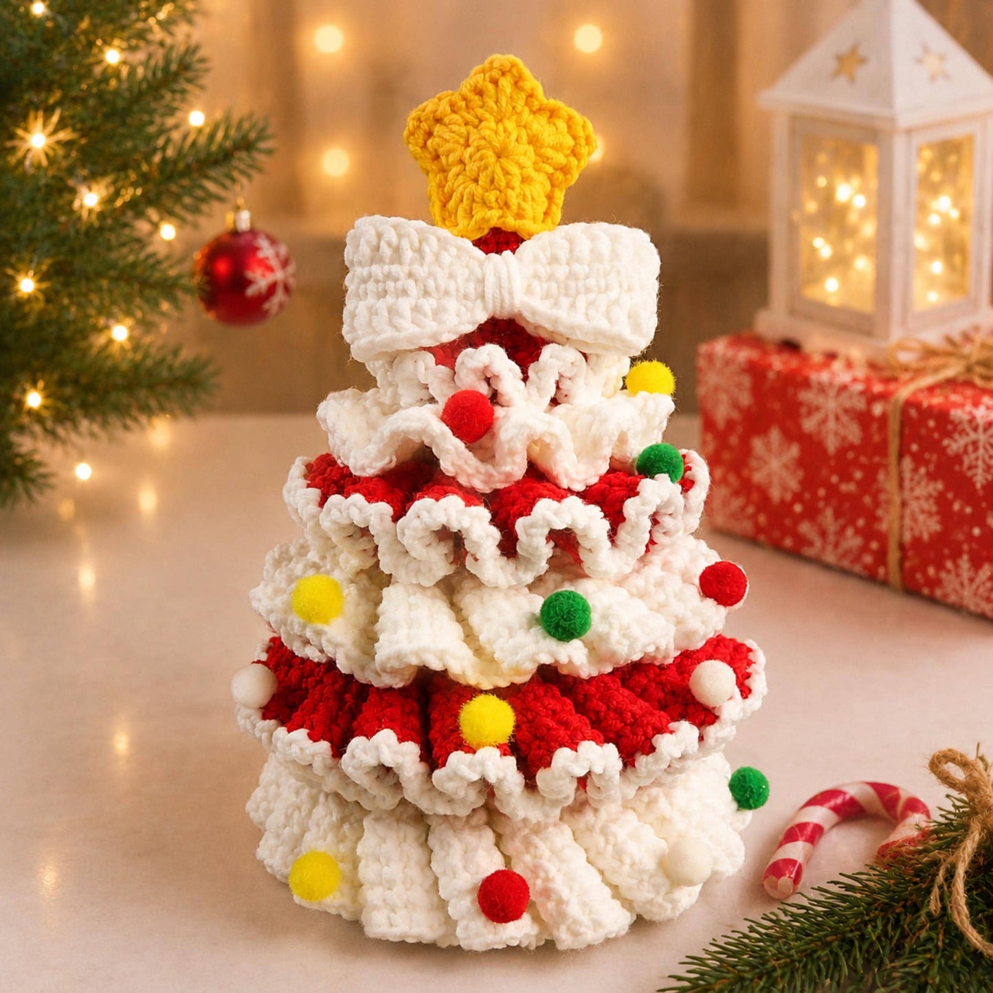 Hooktasyy Christmas Tree Crochet Pattern Ruffled Car Hanger Amigurumi PDF