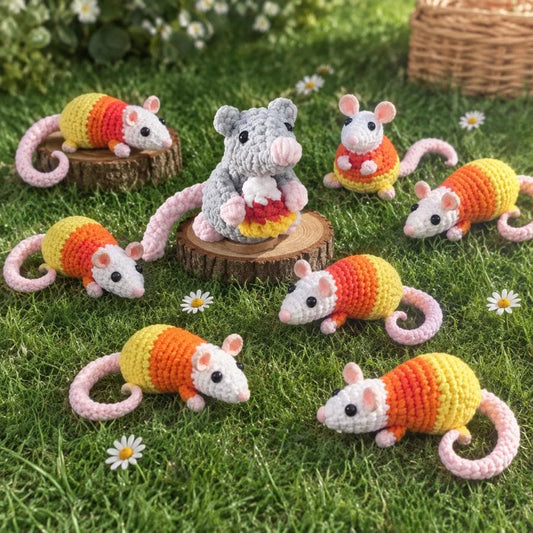 Hooktasyy 2-in-1 Candy Corn Mouse Crochet Pattern Amigurumi PDF